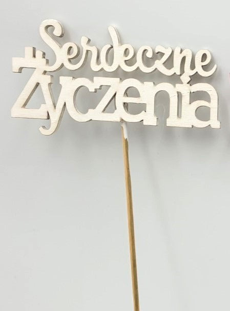 pik drewniany Serdeczne życzenia  3szt.