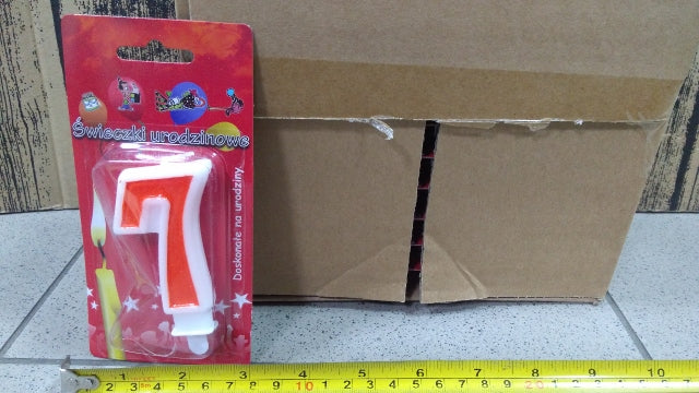 świeczka 24szt. cyfra CZERWONA   ,,7''
