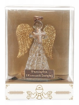 aniołek szklany Pamiątka Pierwszej Komunii Świętej 7cm