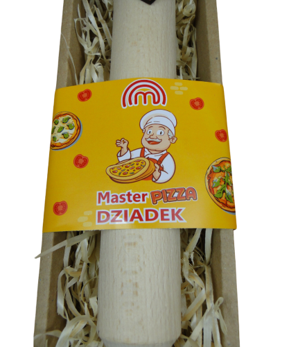 wałek do ciasta pizzy w pudełku dla Dziadka  42 x 9 cm.