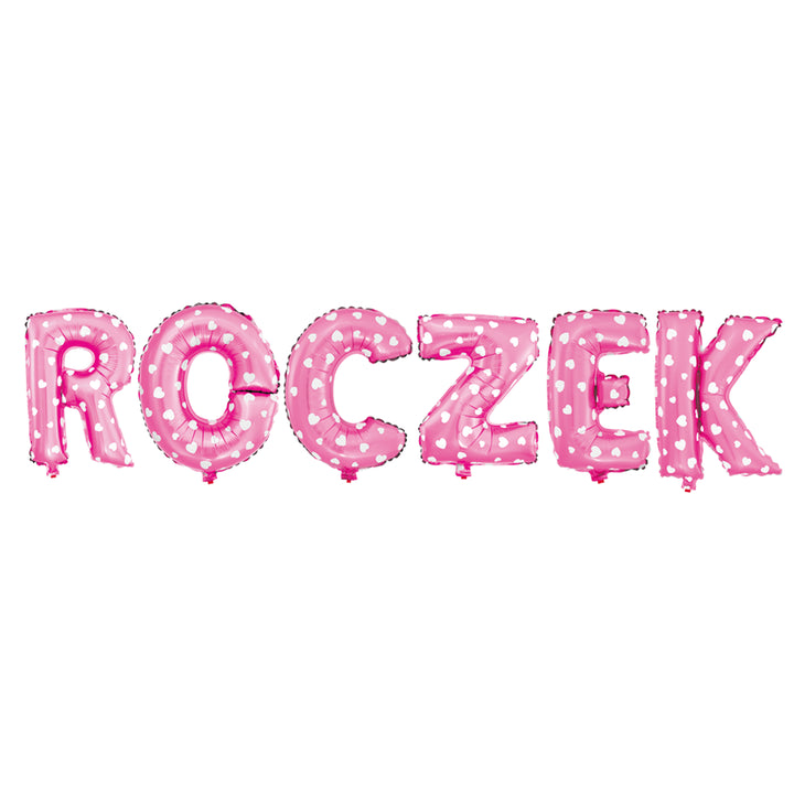 balon foliowy różowy ROCZEK