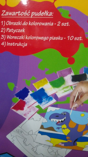 piaskowe malowanki DINOZAURY