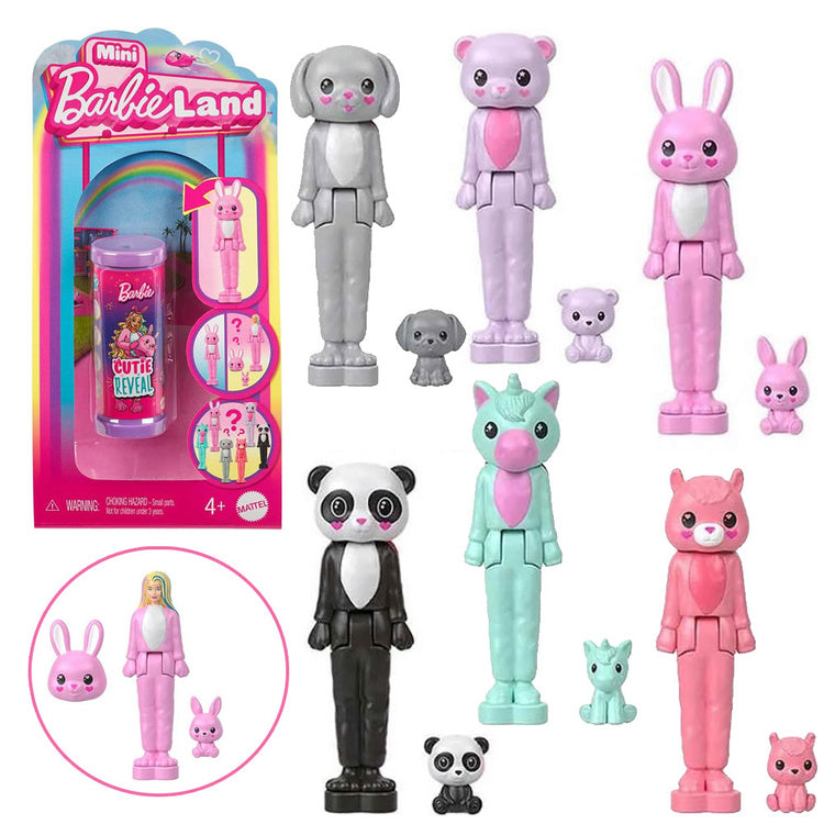 Mattel Mini Barbie Land Cutie Reveal lalka niespodzianka w kostiumie ZA6040