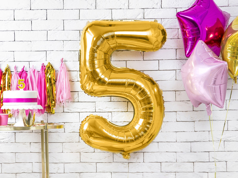 balon foliowy ,,5'' ZŁOTO 86cm | FB1M-5-019