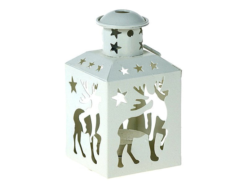 lampion na tealight z motywem świątecznym 12 x 6 x 6cm metalowy