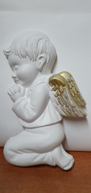 anioł gipsowy płaski  chłopiec / dziewczynka 19 x 11 cm      A-45