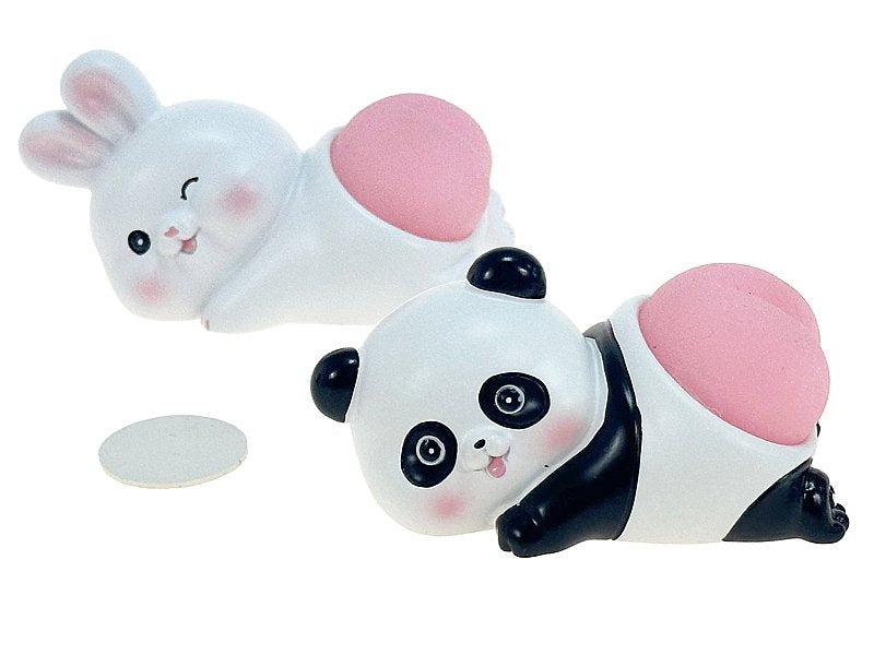 figurka królik lub panda z pupą gniotkiem 8cm żelowa pupa