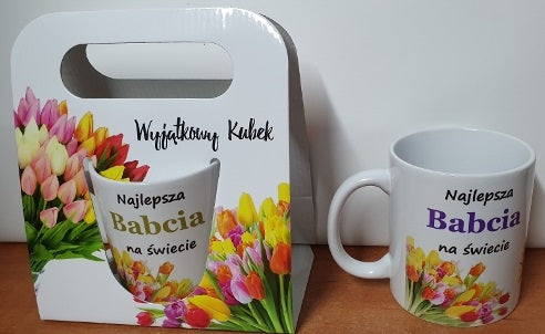 kubek w torebce BABCIA TULIPANY