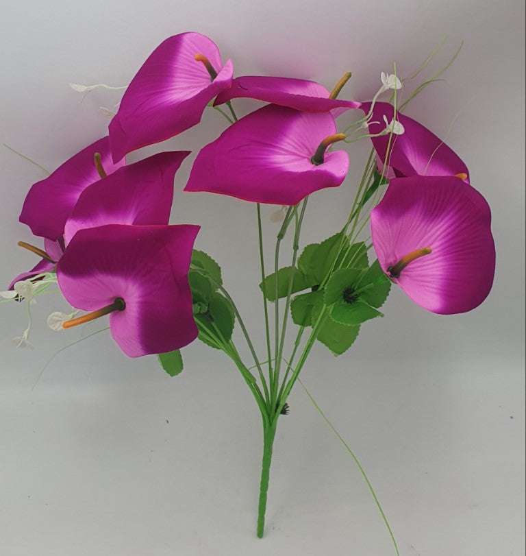 bukiet kwiaty kalie 10 kwiatów fioletowe 40 cm