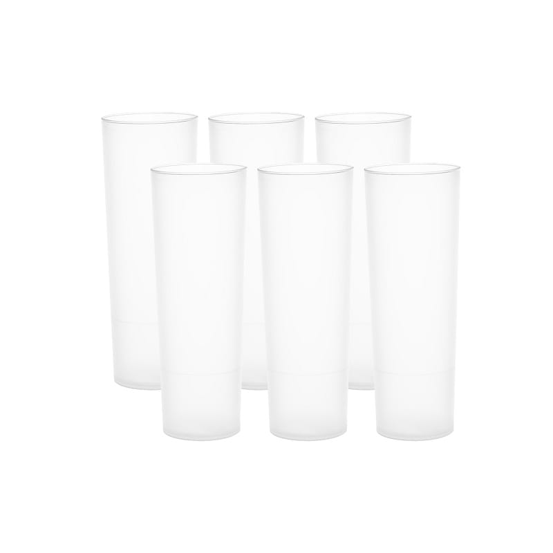 kubki plastikowe 330ml wysokie 6 sztuk