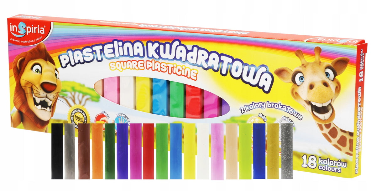 plastelina 18-kolorów KWADRATOWA INSPIRIA 4030