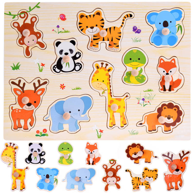 puzzle drewniane zwierzaki układanka 10 el ZA4721