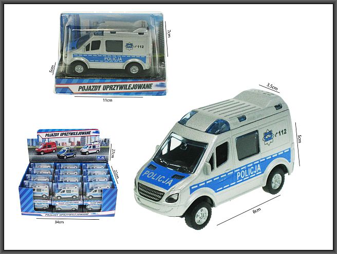 auto metalowe mini van POLICJA