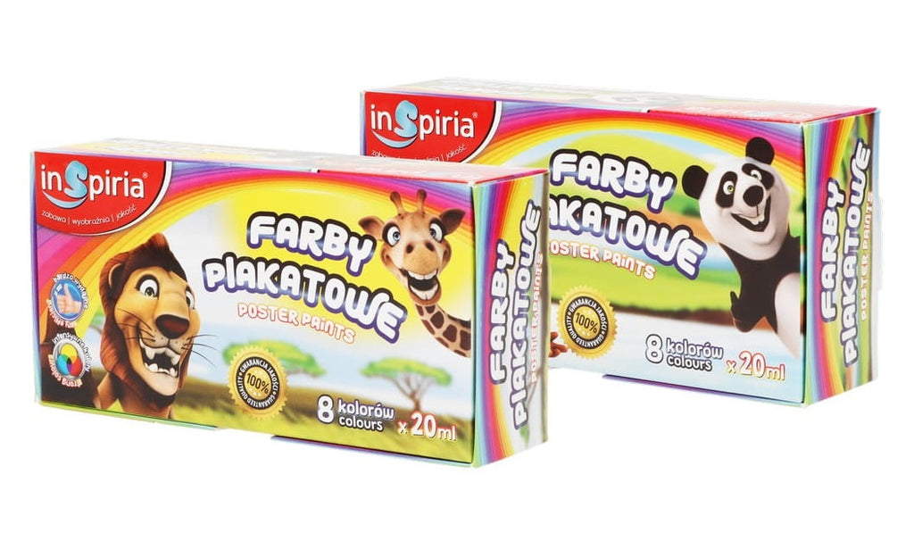 farby 8 kolorów plakatowe 20ml INSPIRIA