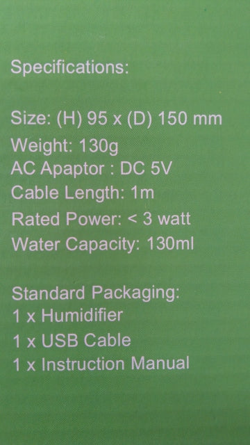 nawilżacz powietrza jonizator na usb MB14002
