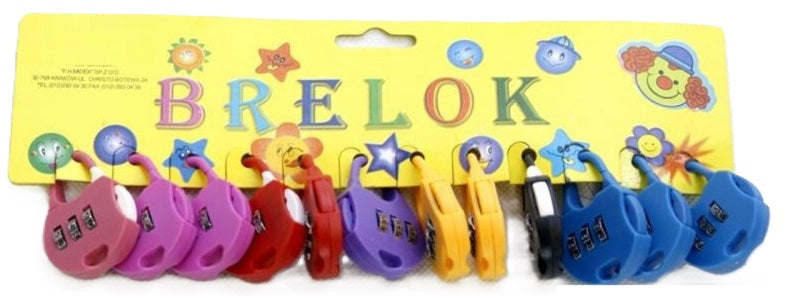 brelok 12szt KŁÓDKA NA SZYFR