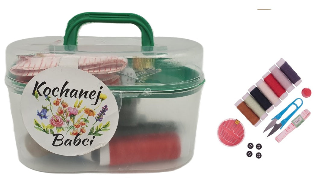 zestaw krawiecki  + akcesoria w pojemniku - niezbędnik Kchanej Babci