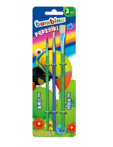 pędzelki 3szt. do kleju i farb BAMBINO | 2847
