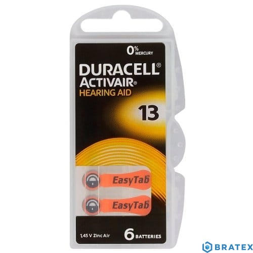 bateria duracel 6szt do aparatu słuchowego PR13