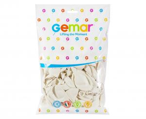 balony Gemar 10" metalik perłowobiałe 100szt.  GM90/29