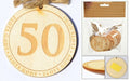 zawieszka drewniana lub do przyklejenia z tekstem ''50'' 10 szt. ozd-005