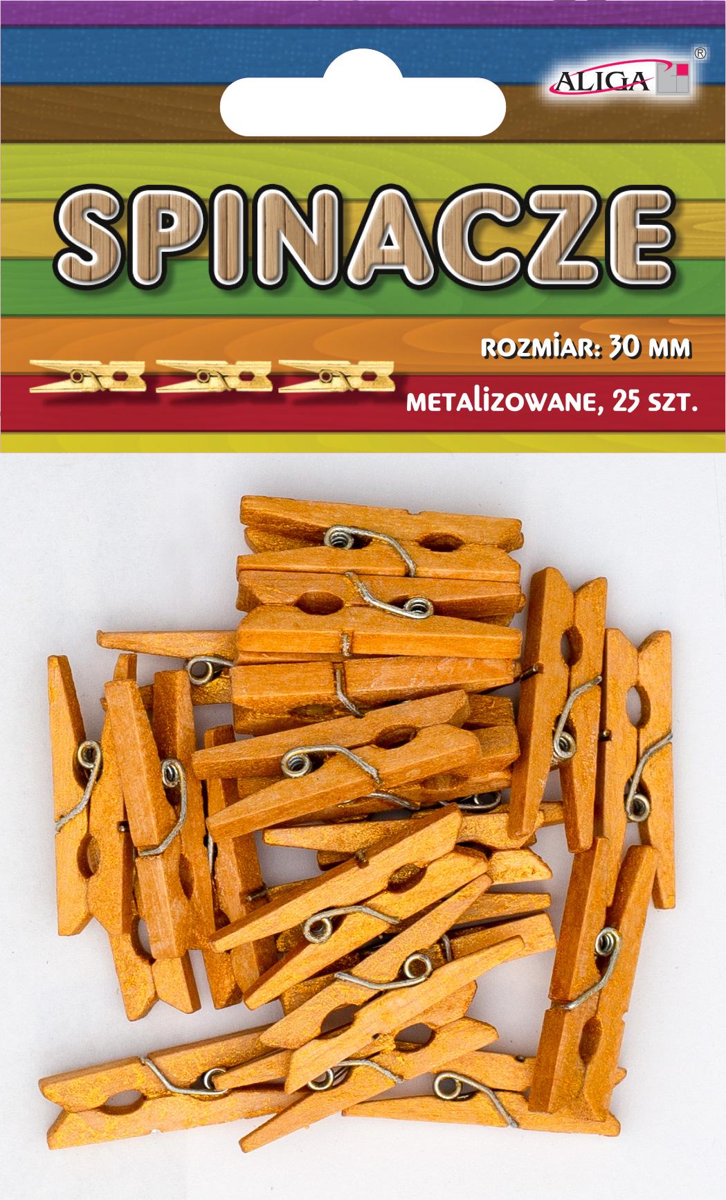 spinacze/klamerki 25szt. ZŁOTE 30mm | SPIN-0608