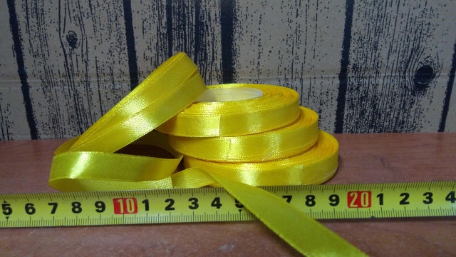 wstążka satynowa 4szt.  12mmx32m ŻÓŁTA  | AX12-23