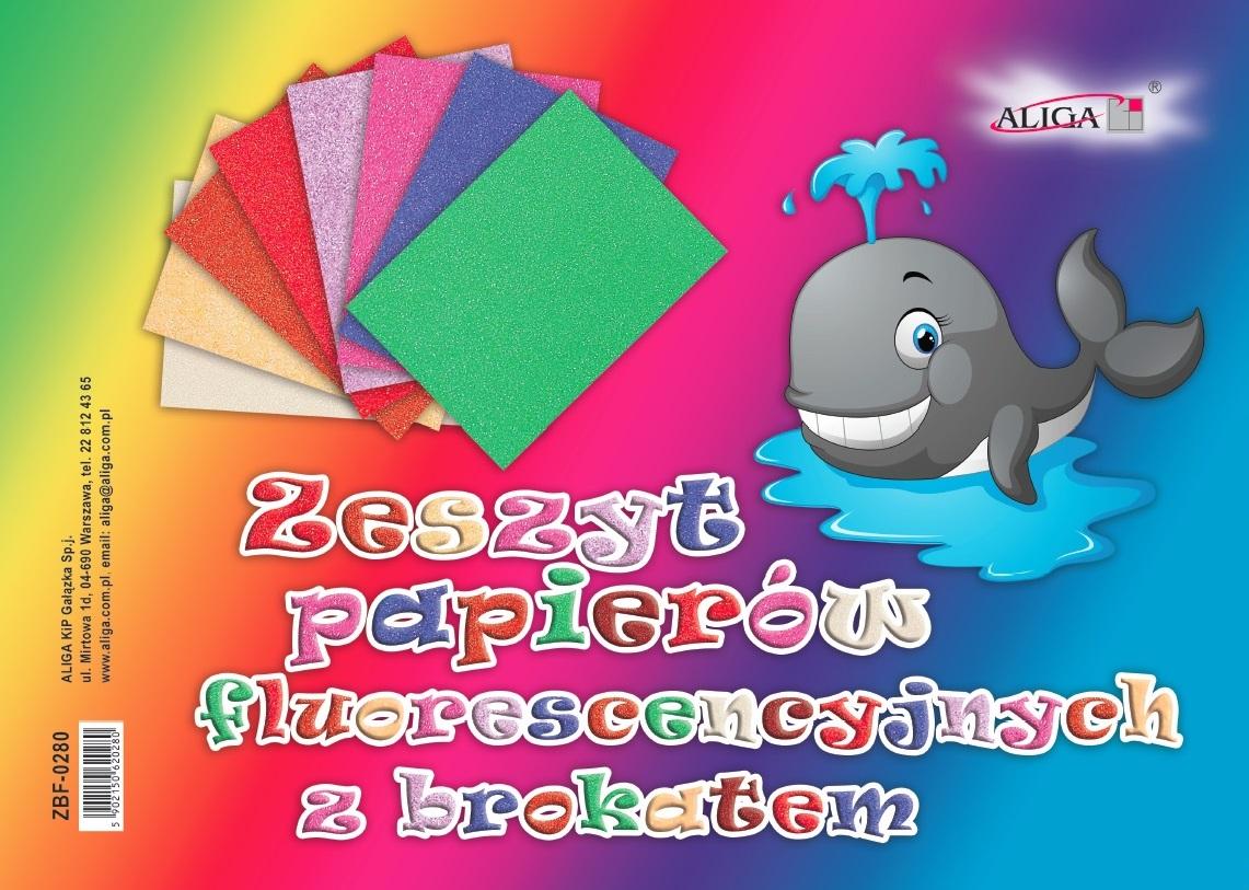 zeszyt papierów 25x35 FLUOERESCENCYJNYCH z brokatem | ZBF-0280