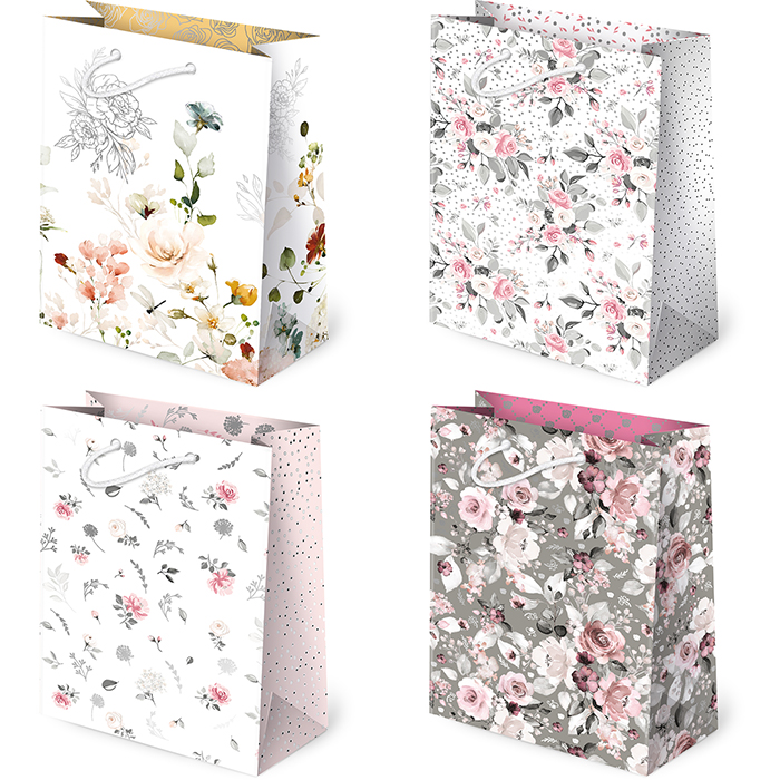 torebki ozdobne 10szt 16 x 24 x 7,5 cm T-4L SET 106 KWIATY