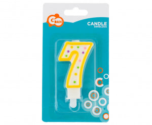 świeczka cyferka 7 z kropeczkami 7.5 cm | PF-SCK7