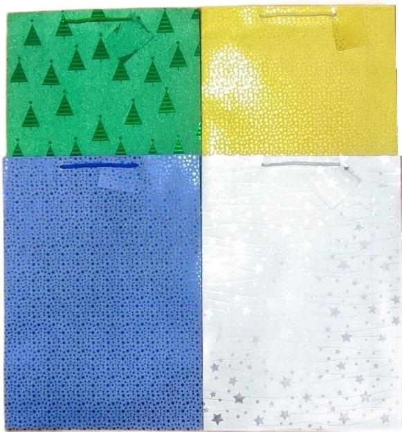 torebka ozdobna brokat złocona duża  33x45cm 12szt. | PL-9