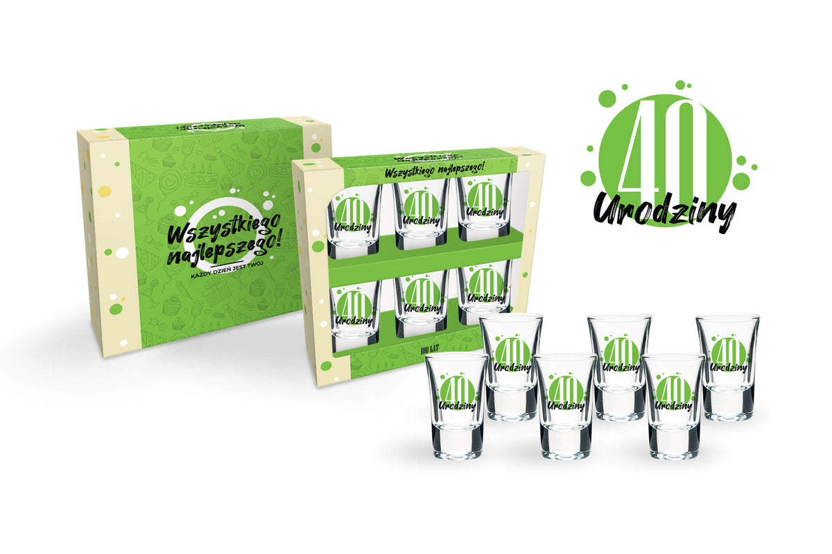 zestaw 6 kieliszków 35ml Green - 40