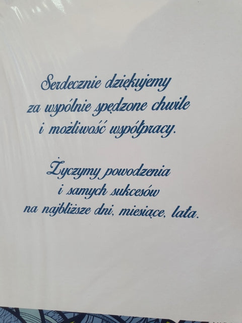 karnet PODZIĘKOWANIA ZA WSPÓŁPRACĘ | PQ-149