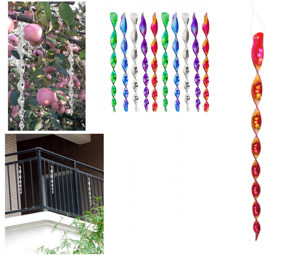 spirala wiatrowa plastikowa odstraszacz ptaków 50 cm mix kolor  FFT-M03