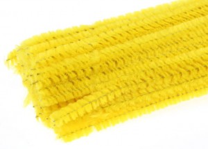 druciki pluszowe 40szt.  30cm ŻÓŁTE | DPK-05
