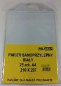 papier samoprzylepny 25szt.  A4 BIAŁY  210 x 297