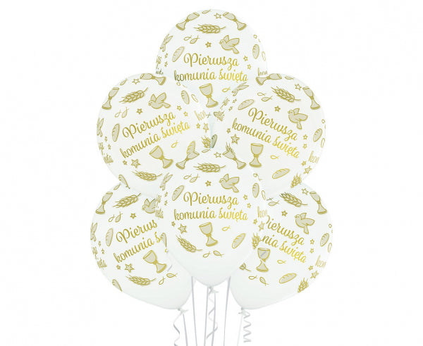 balony  Pierwsza Komunia Święta 30cm  6 szt. | BN06-756