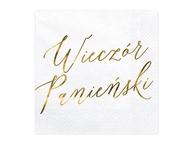 Serwetki Wieczór panieński, biały, 33x33cm     20 szt .      SP33-91-019ME