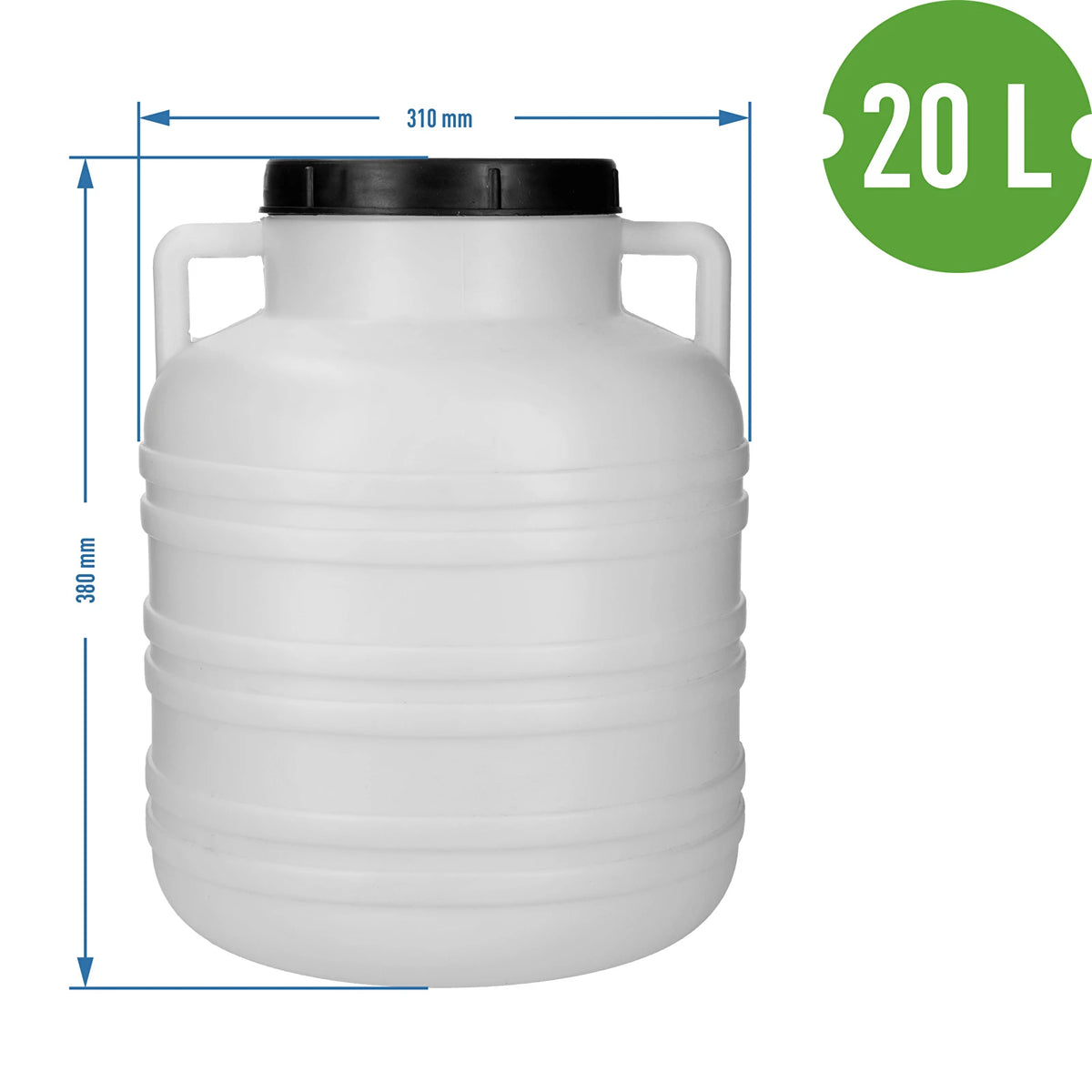 beczka kiszonka 20L - biała uchwyty 360120