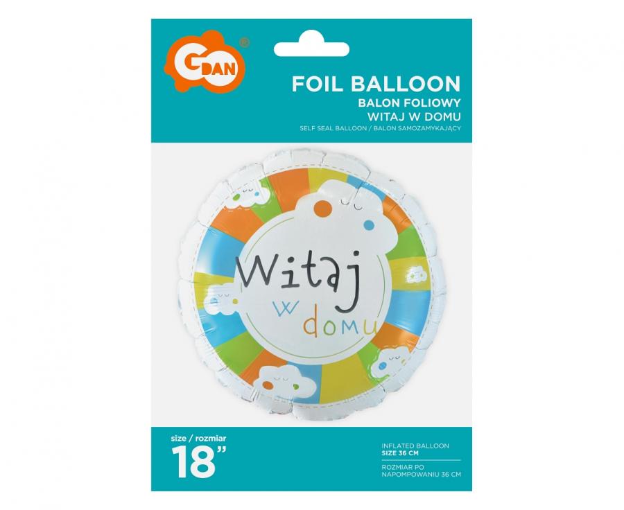 balon foliowy Witaj w domu 18" | FG-OWWD