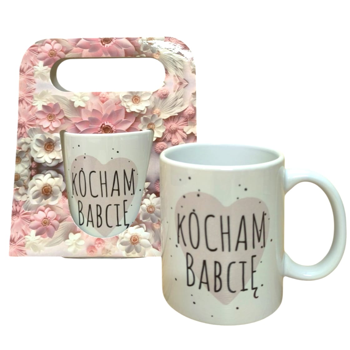 kubek w ozdobnym opakowaniu Kocham Babcię 300 ml