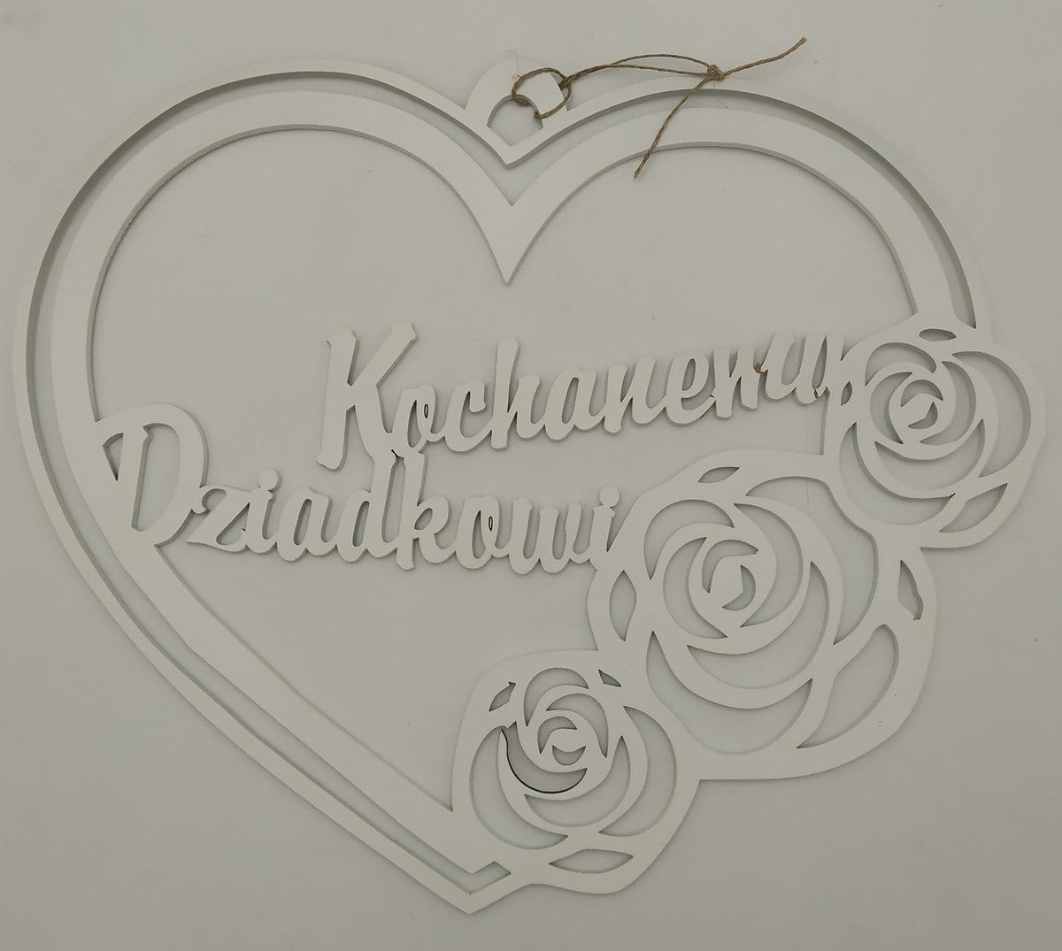 serce wiszące 30cm ażur DZIADEK
