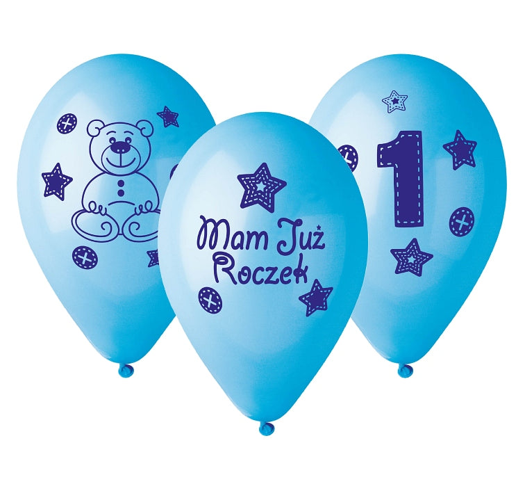 balony 5szt MOJE 1 URODZINY DLA CHŁOPCÓW