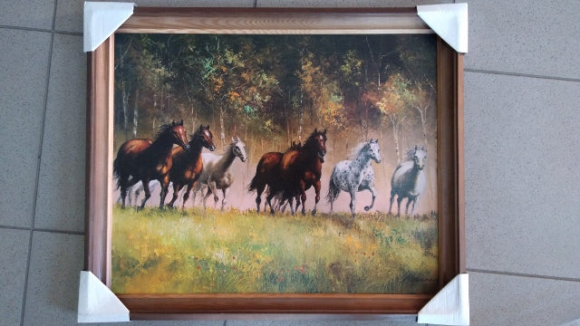 obraz w drewnianej ramie 40x50 KONIE