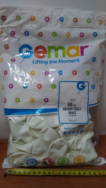 balony 50szt SERCE BIAŁE 10"     CR/01/50