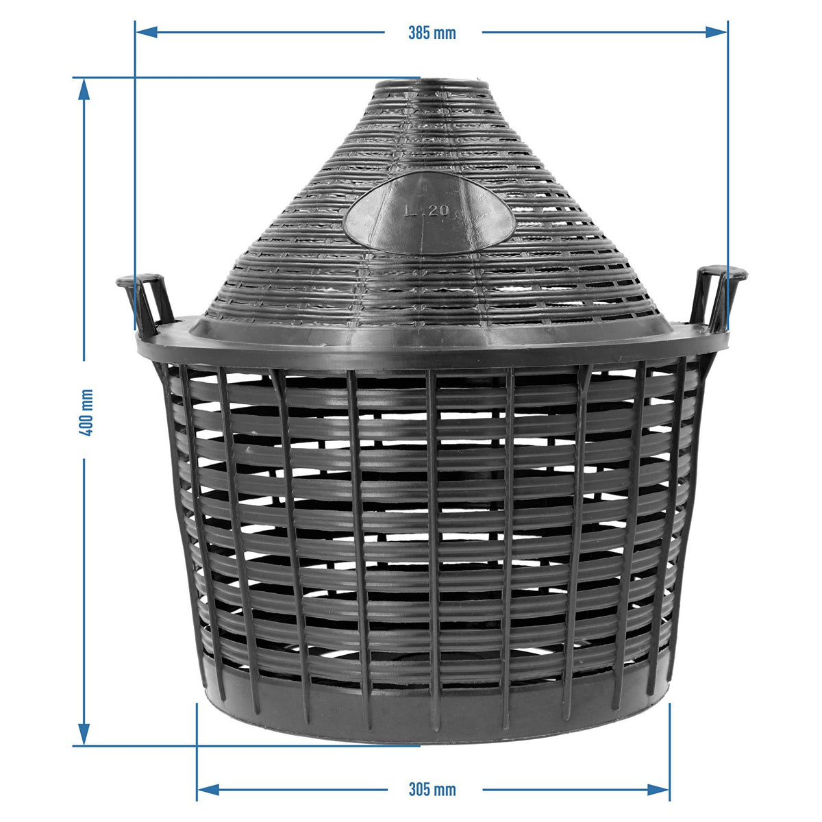 balon do wina 20l w koszu plastikowym | 644020