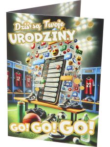 karta urodzinowa dla młodzieży - ustawiana (naklejki)  A URD-043
