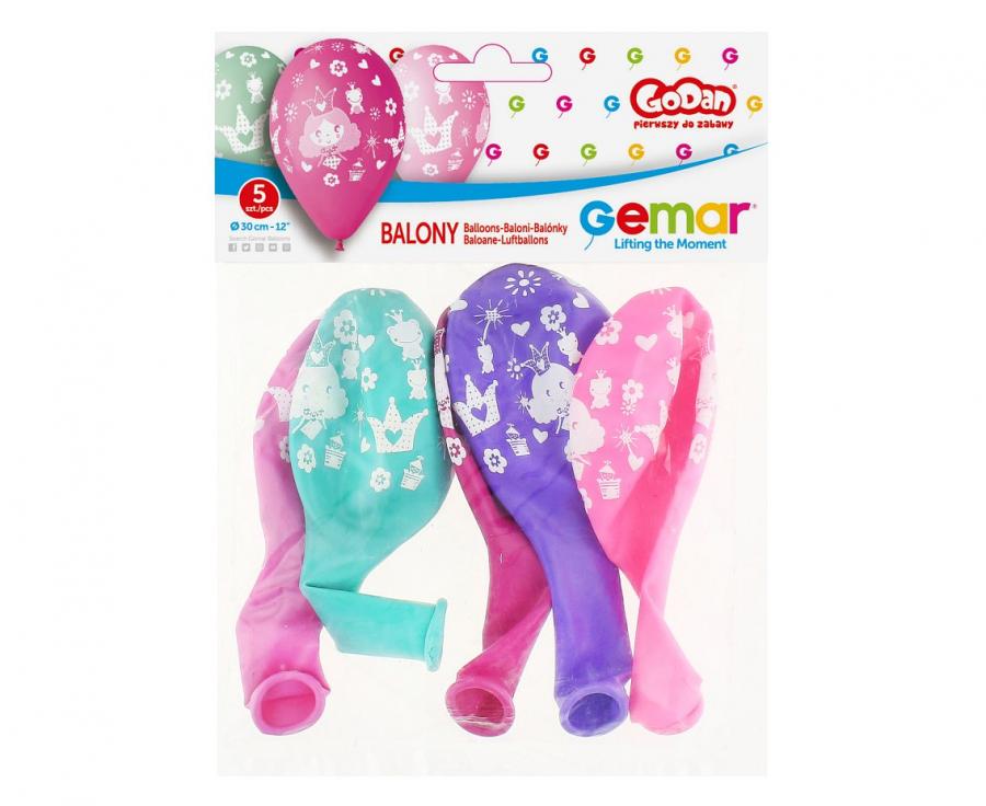 balony 5szt KSIĘŻNICZKI 12'' 30cm  GD-KS1