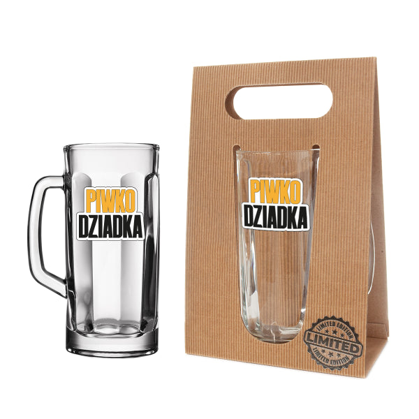 kufel do piwa w ozdobnym opakowaniu eco."Piwo Dziadka" - 500ml