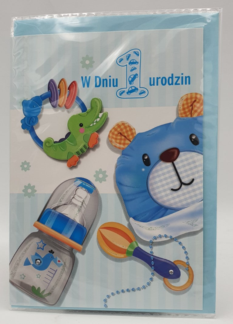 karnet dla chłopca W DNIU 1 URODZIN